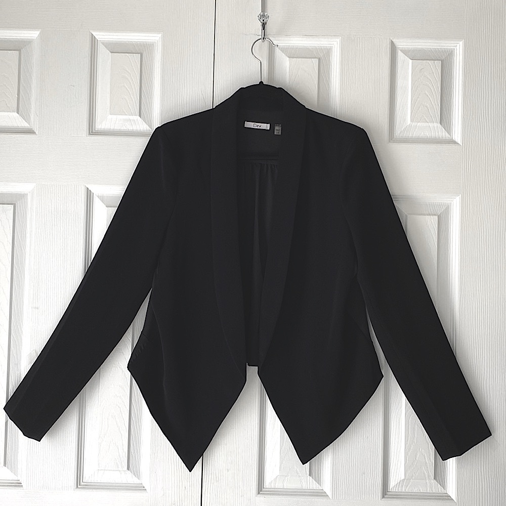 Dex Classic Single Breasted lightweight Jacket/Blazer. Size LG Open Front